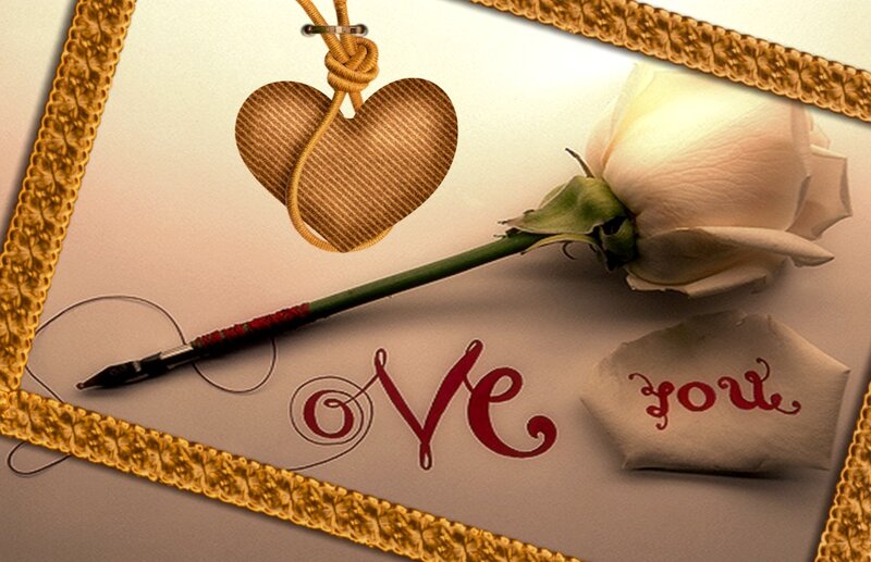White Rose and Heart
