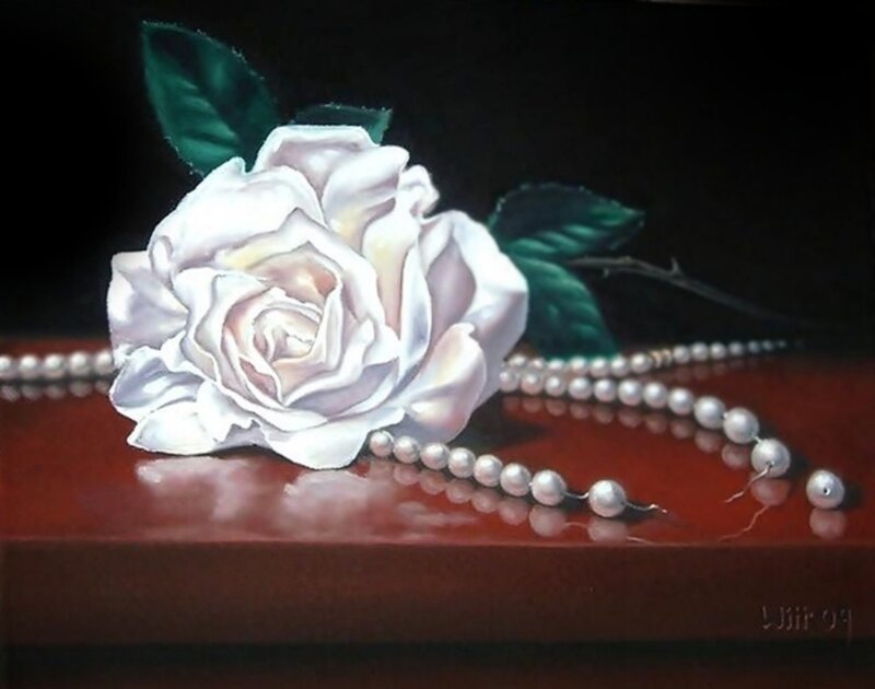 White Rose and Pearls