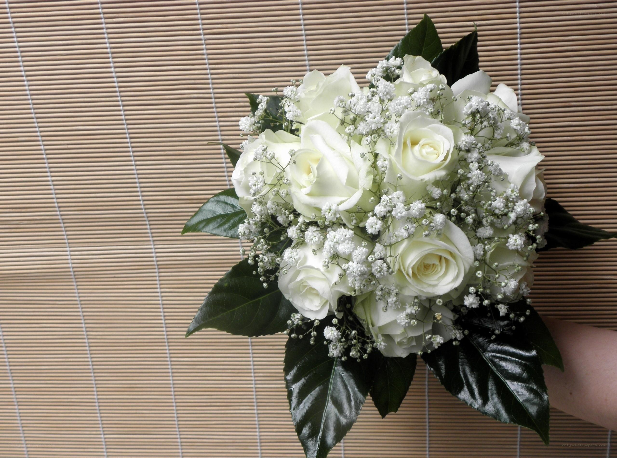 white rose bouquet