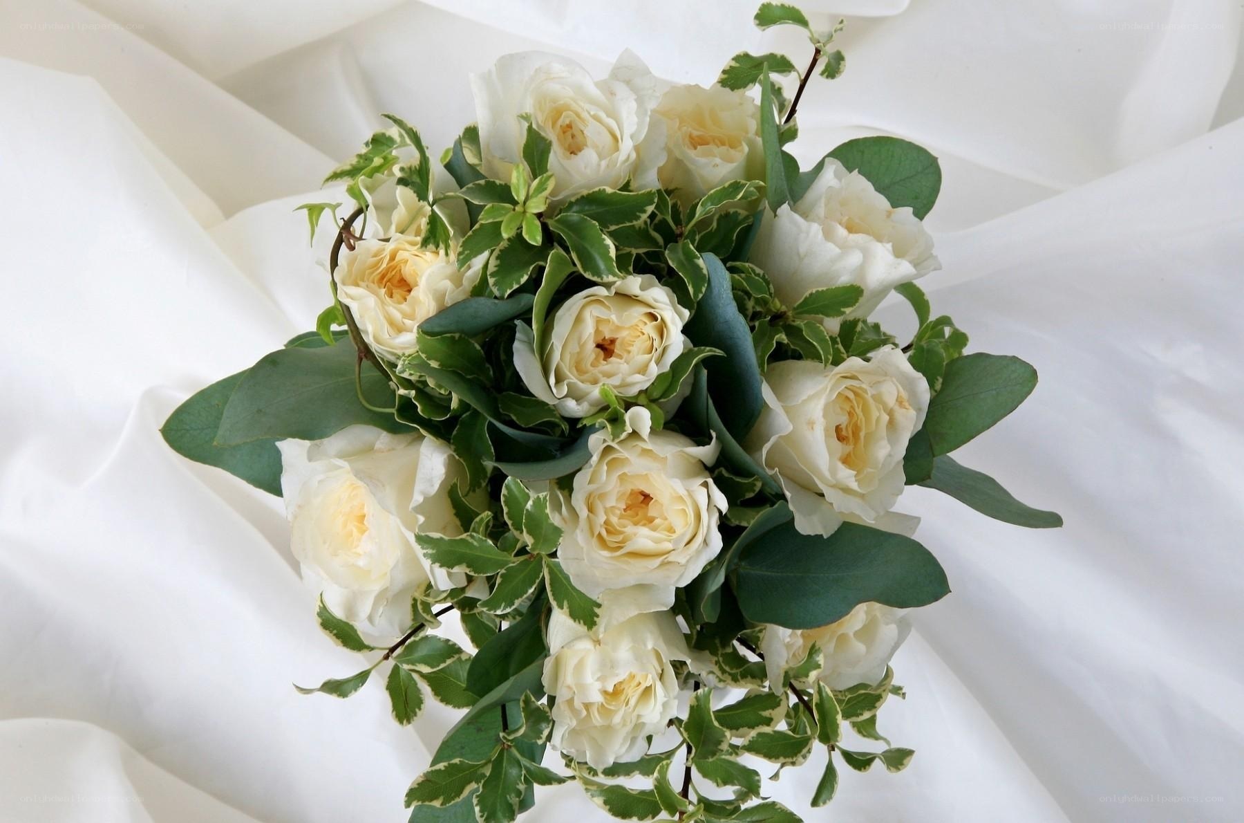 white rose bouquet