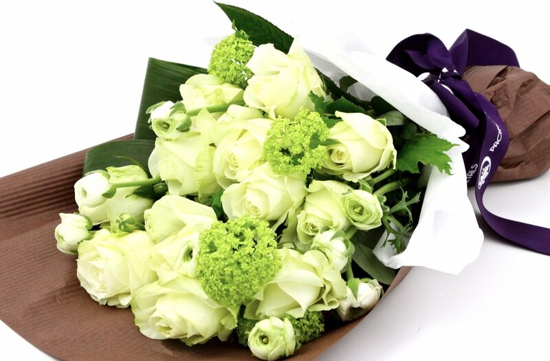 white rose bouquet