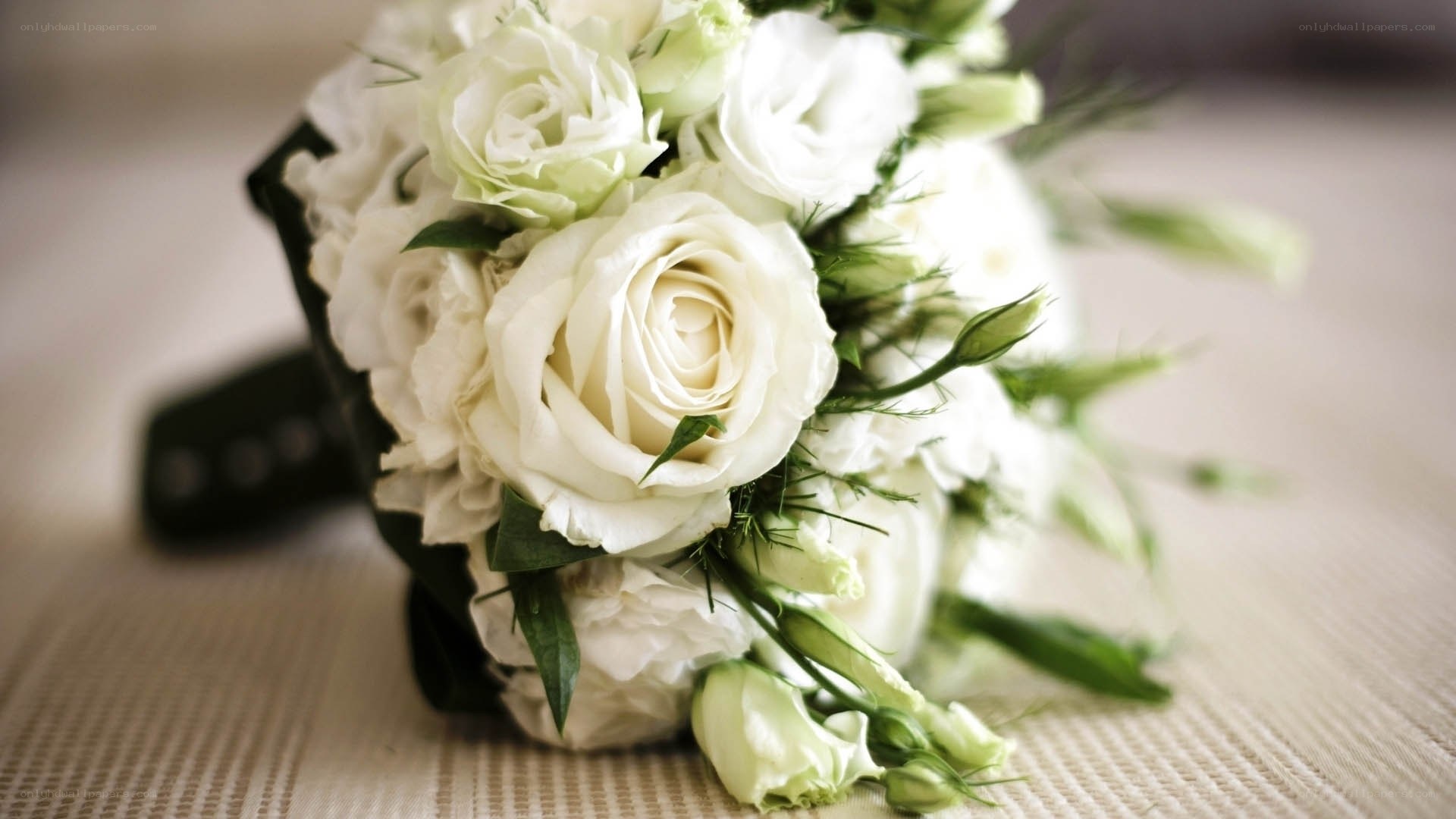 white rose bouquet