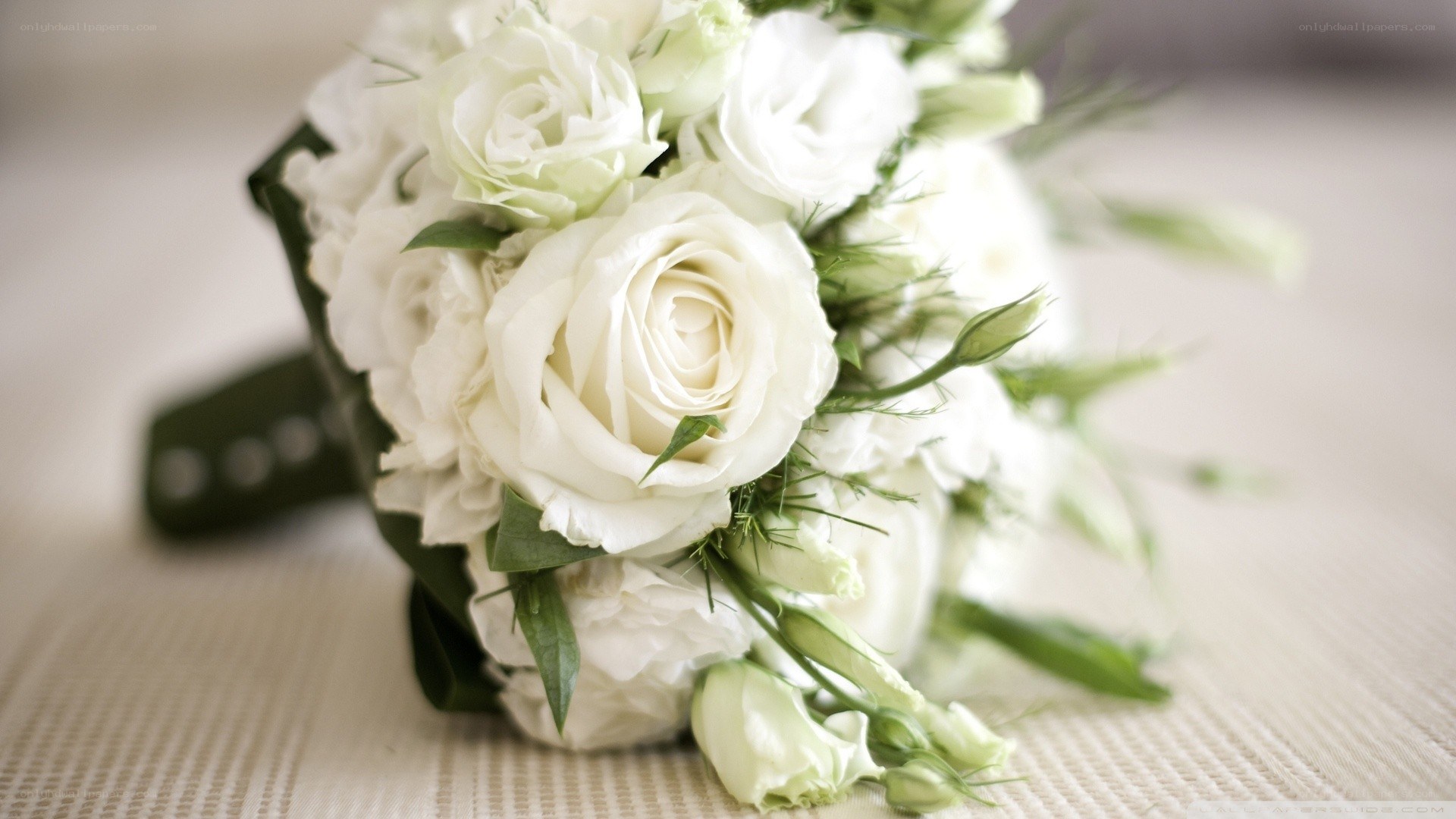 white rose bouquet