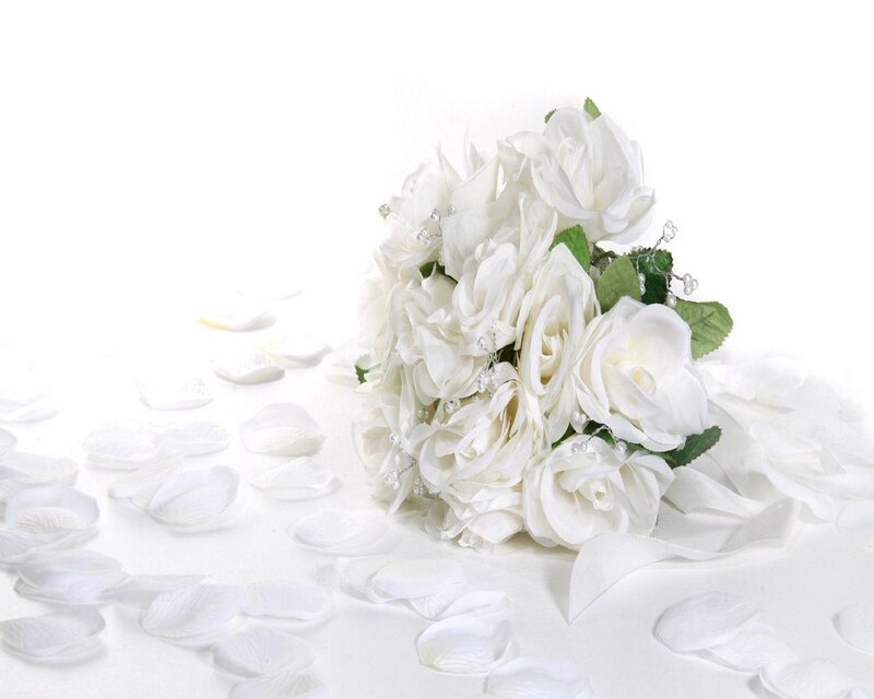 white rose bouquet