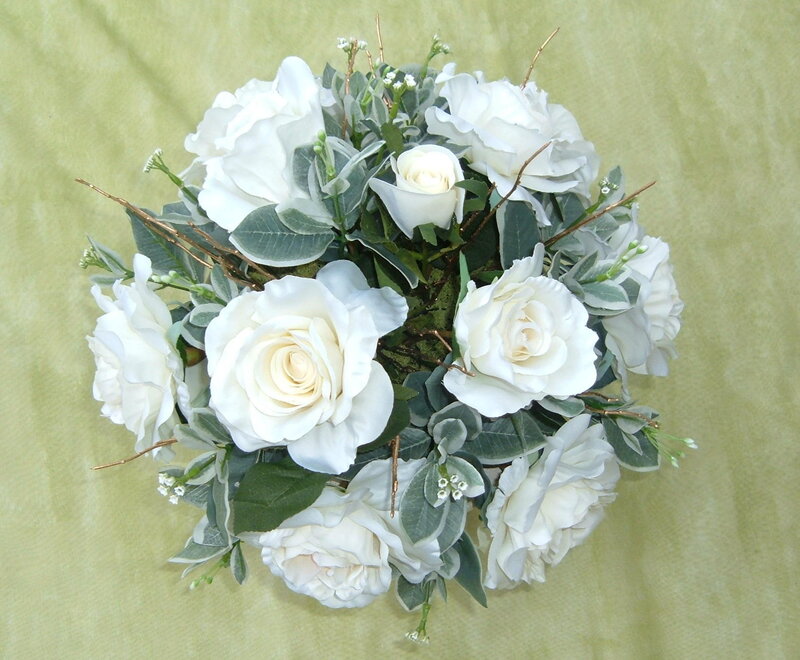 white rose bouquet