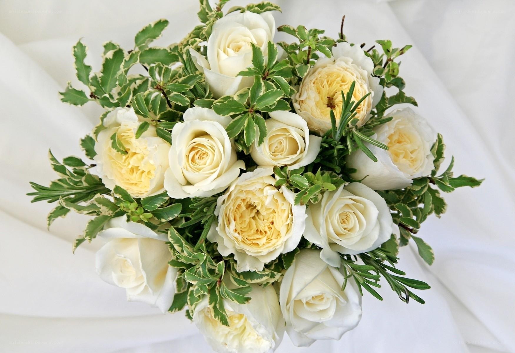 white rose bouquet