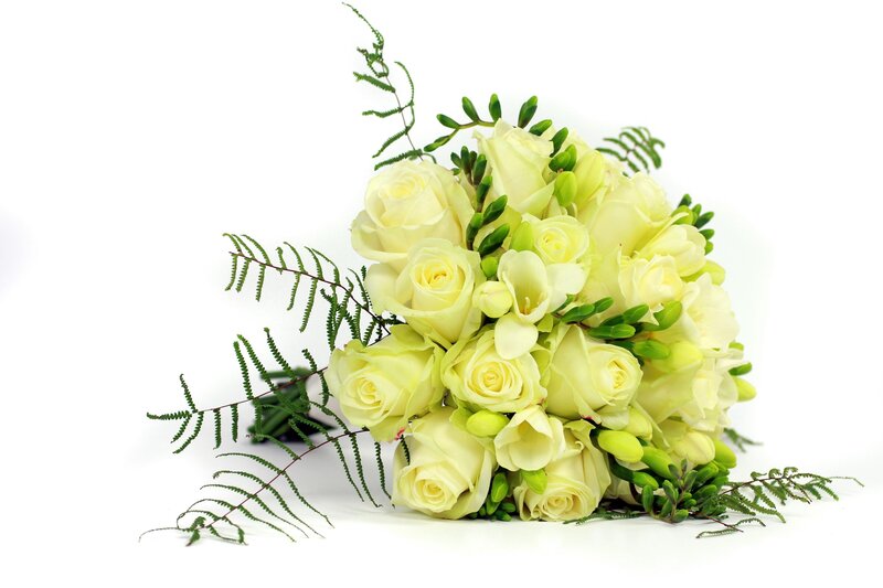 White Rose Bouquet — Calm, Photograph, Roses