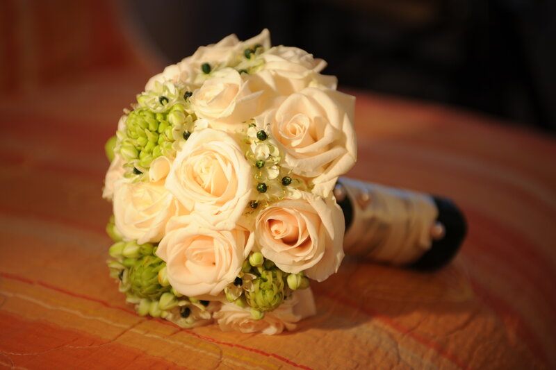 White Rose Bouquet — Calm, Sunset