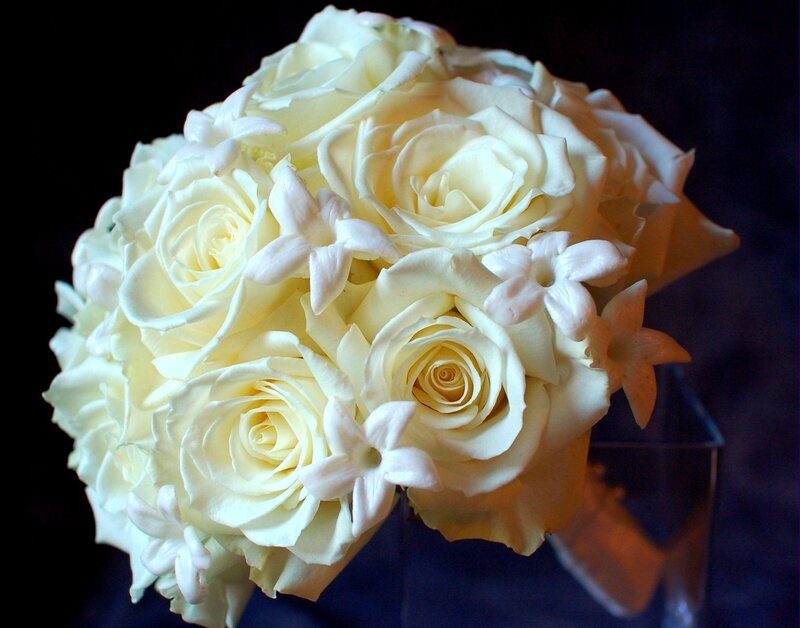White Rose Bouquet — Dramatic, Photograph, Flowers