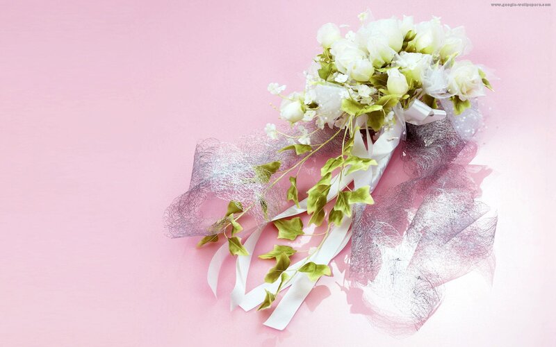 White Rose Bouquet — Pink, Calm