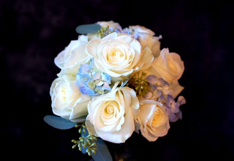 White Rose Bouquet — Serene, Night, Photograph