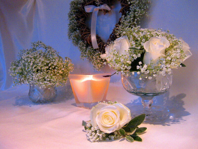 White Rose Bouquet — Serene, Night