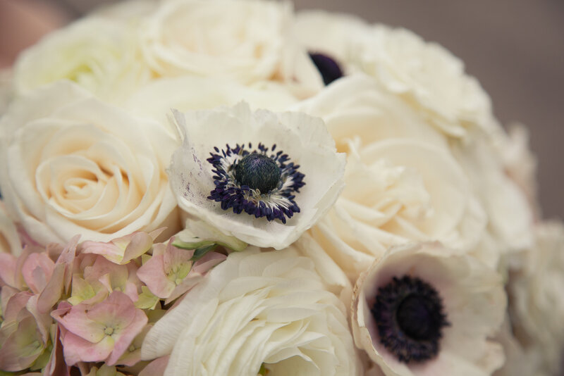 White Rose Bouquet — Serene, Photograph, Anemone