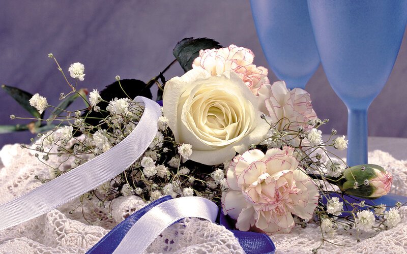 White Rose Bouquet — Serene, Photograph, Carnations