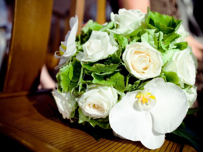 White Rose Bouquet — Serene, Photograph, Orchid