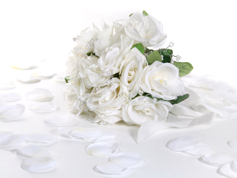 White Rose Bouquet — Serene, Photograph, Petals