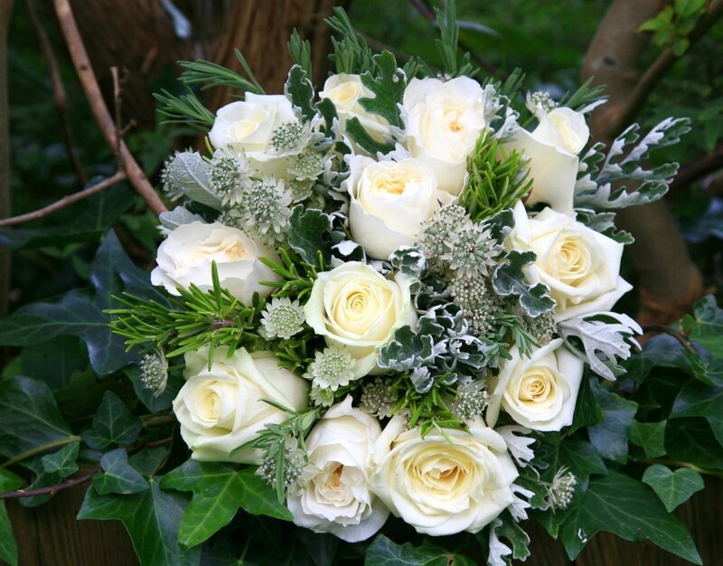 White Rose Bouquet — Serene, Photograph, Roses