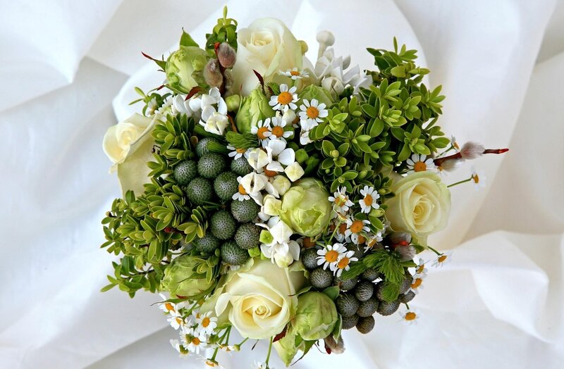 White Rose Bouquet — Serene, Spring