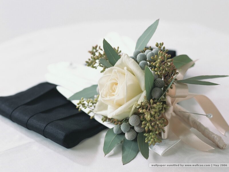 White Rose Boutonniere — Elegant