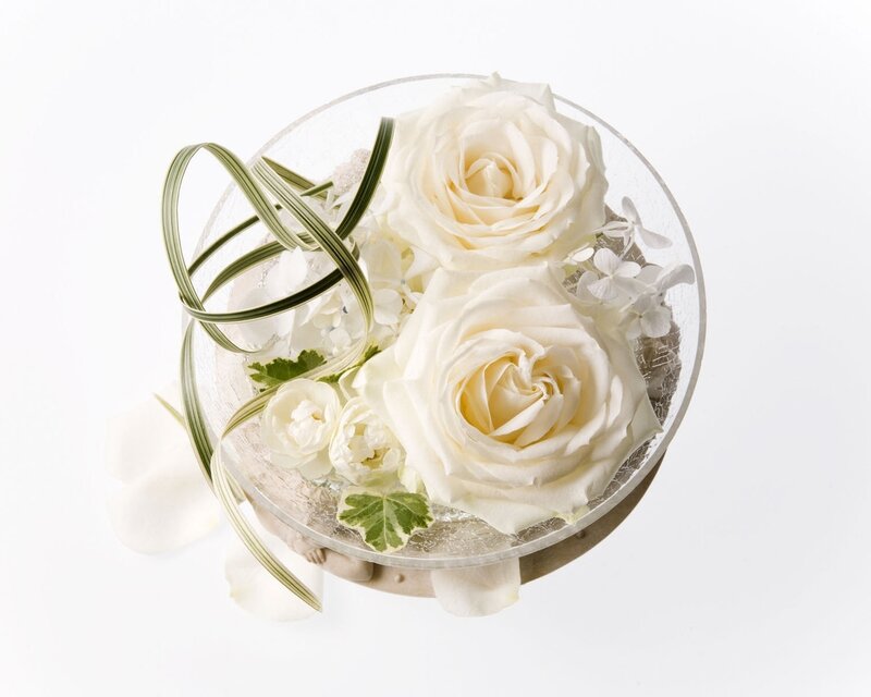 White rose floral arrangement