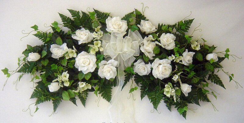 white rose floral arrangement