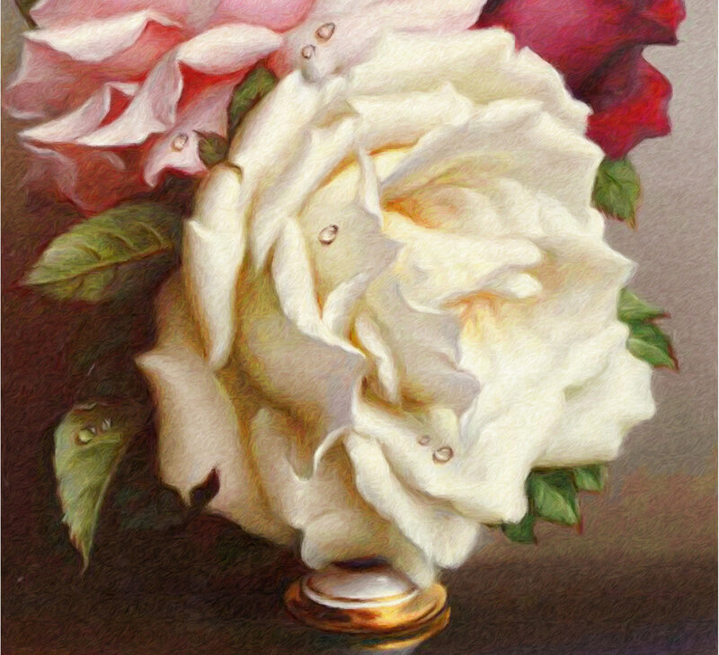 White Rose in Vase — Calm