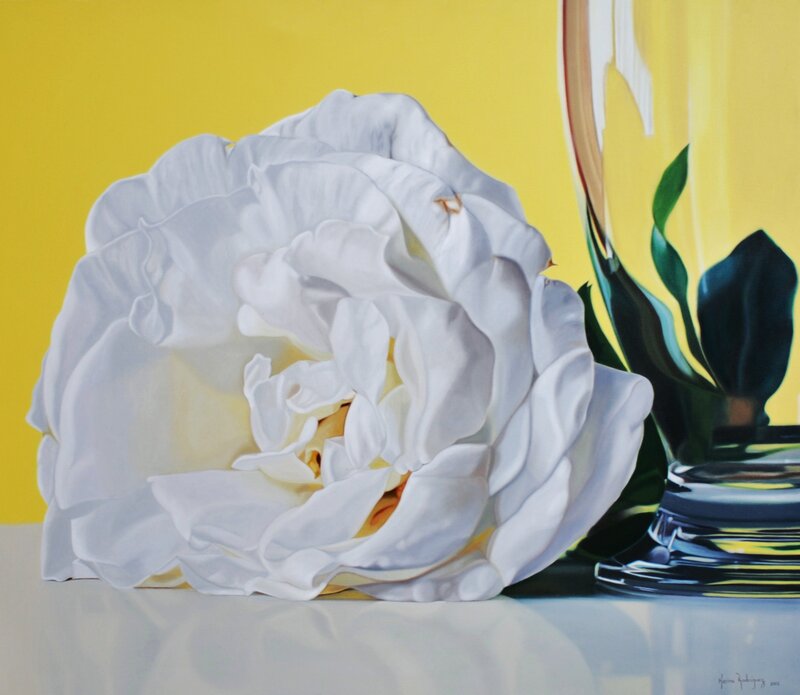 White Rose in Vase — Yellow