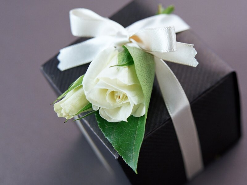 White Rose on Gift Box