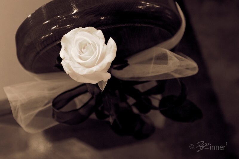 White Rose on Hat