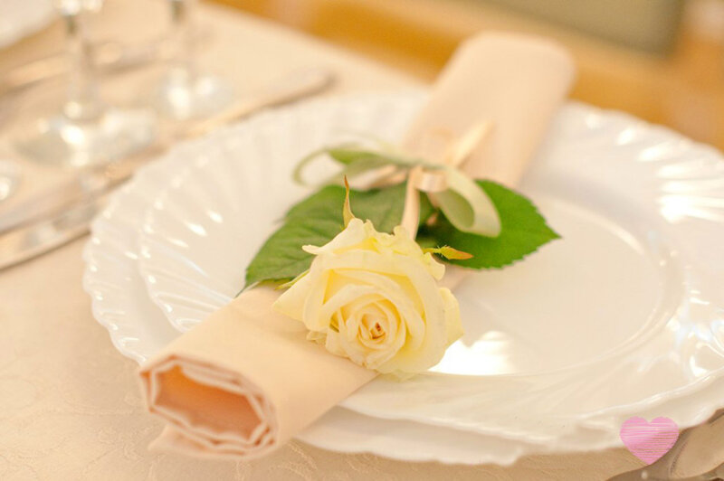 White Rose on Napkin