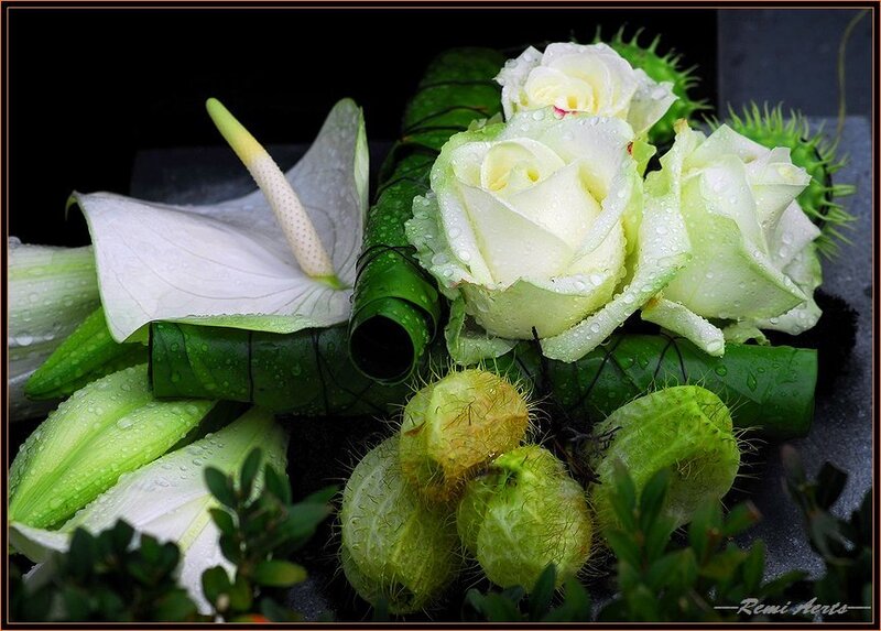 White Roses and Anthurium