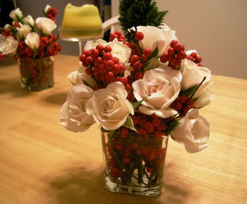 White Roses and Berries