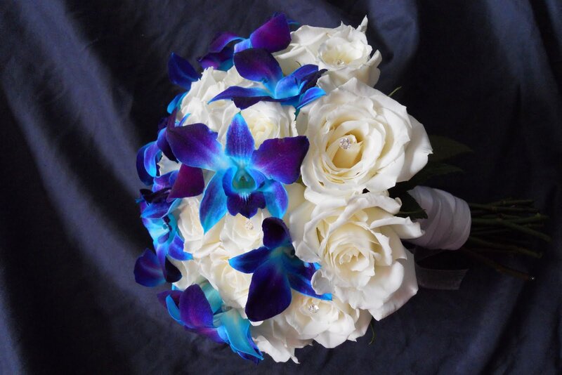 White Roses and Blue Orchids
