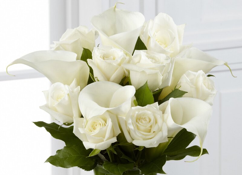 White Roses and Calla Lilies
