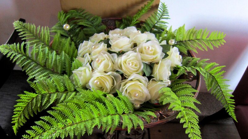 White Roses and Ferns