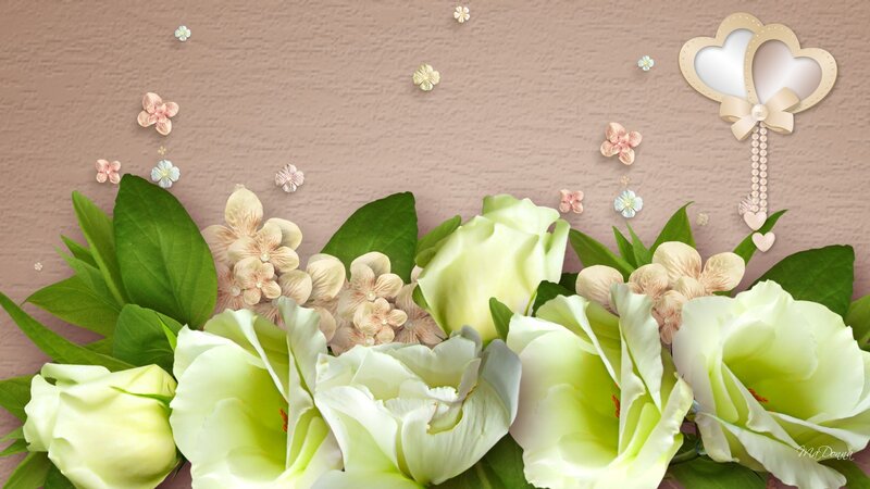 White Roses and Green Leaves — Serene