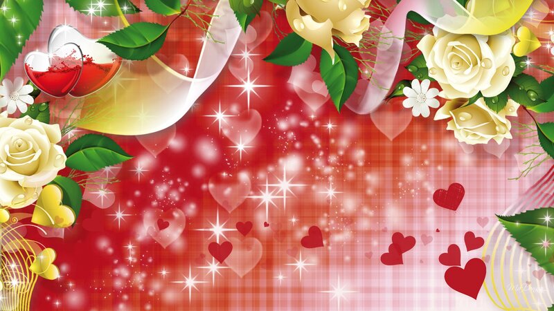 White Roses and Hearts