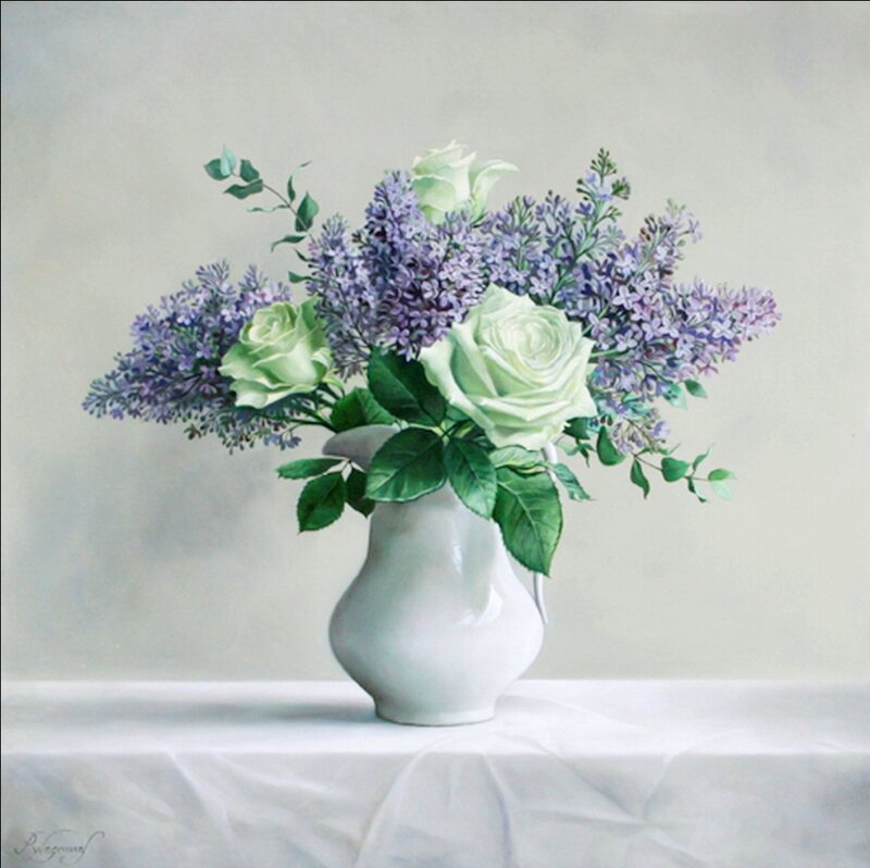 White Roses and Lilacs — Serene