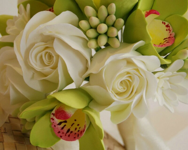 White Roses and Orchids