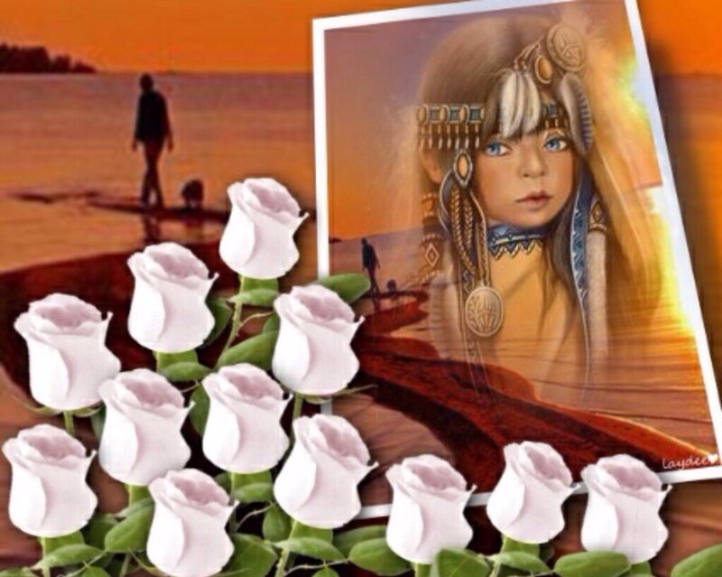 White Roses and Portrait