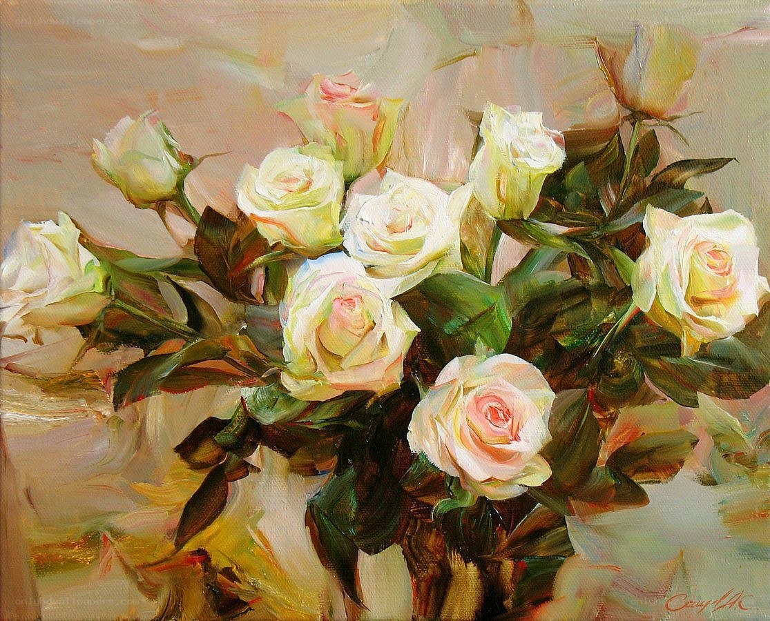 White roses in a bouquet