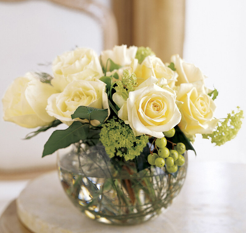 White Roses in Vase — Calm, Photograph