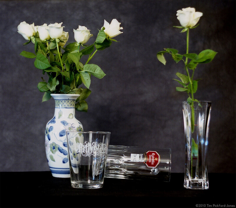 White Roses in Vases — Still Life