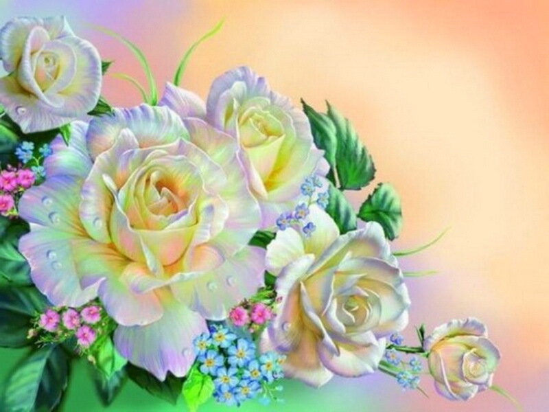 White Roses with Flowers