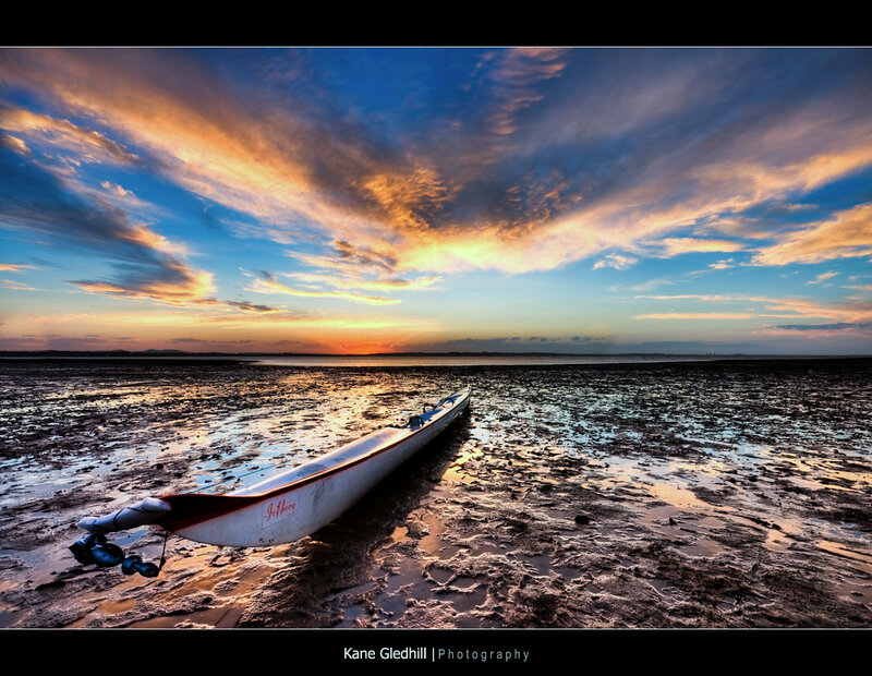 White Rowboat on Mudflat