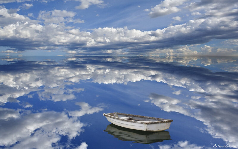 White Rowboat on Water