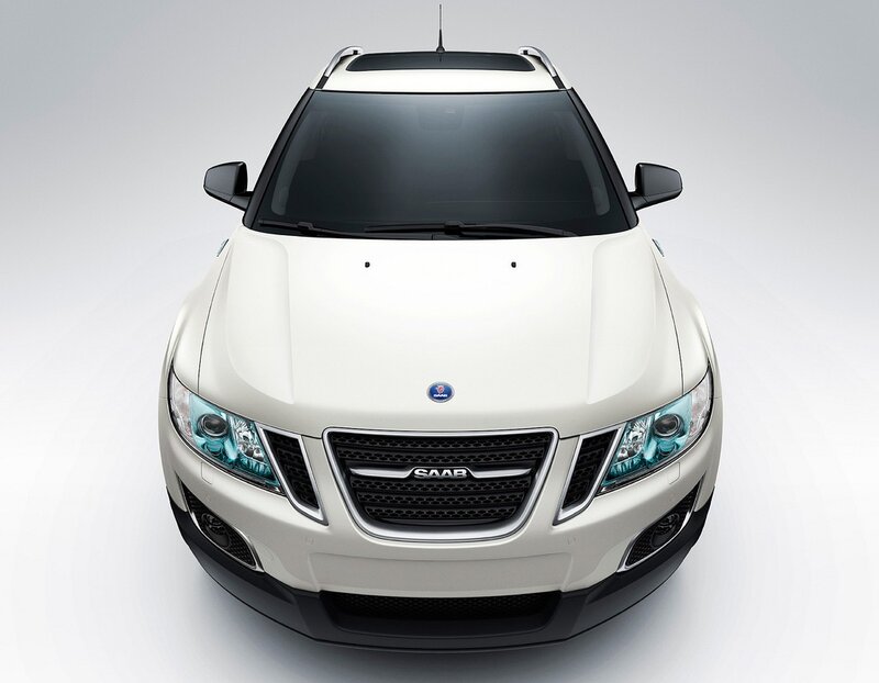 white saab car front view