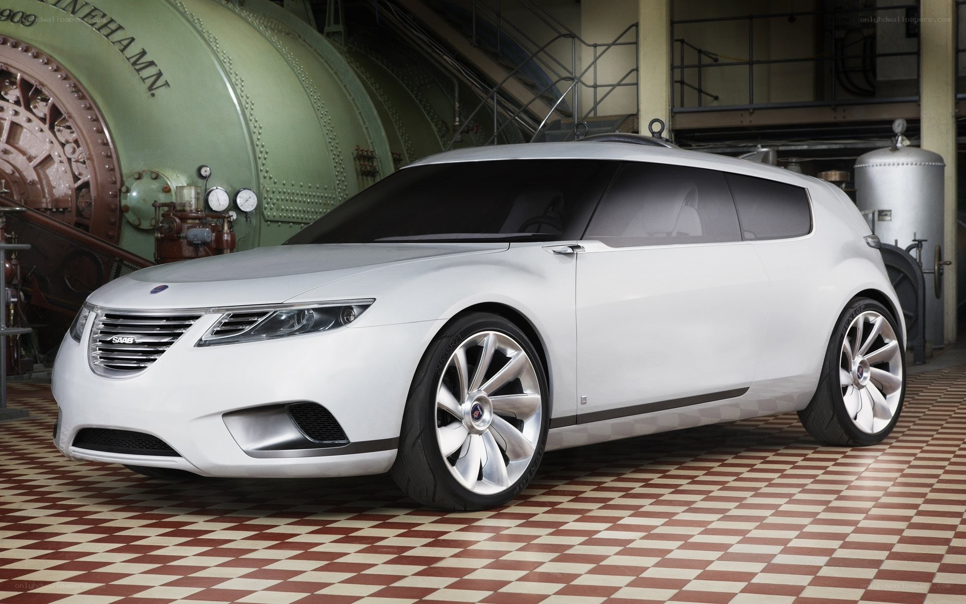 White Saab concept car