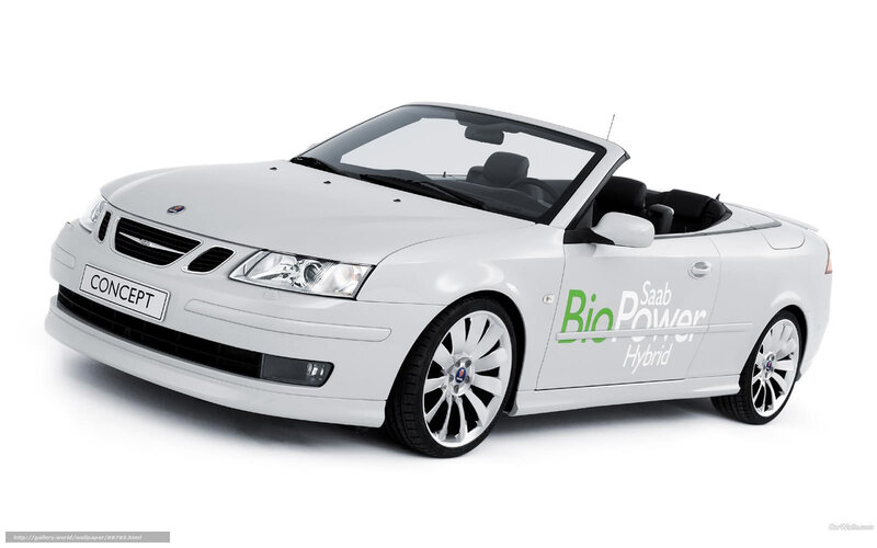 White Saab Convertible