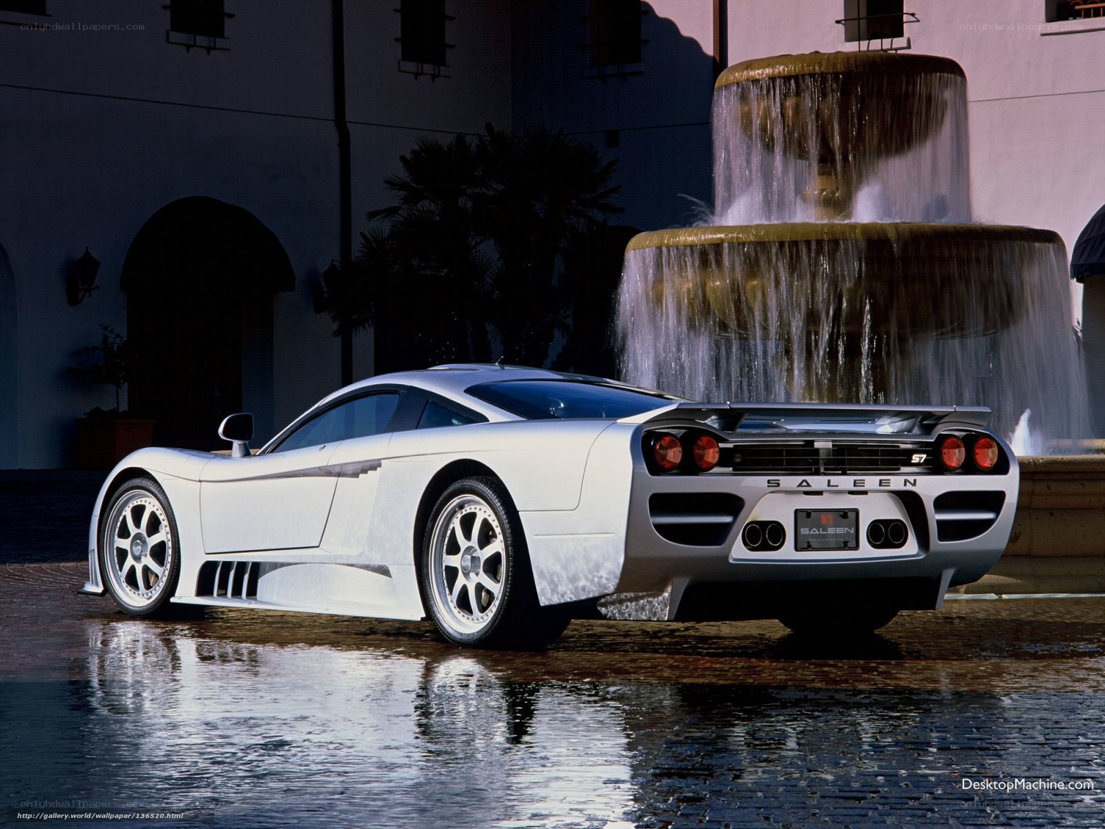White Saleen S7 sports car